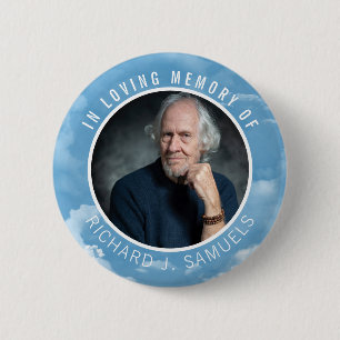 Blue Sky White Clouds In Loving Memory Photo 6 Cm Round Badge