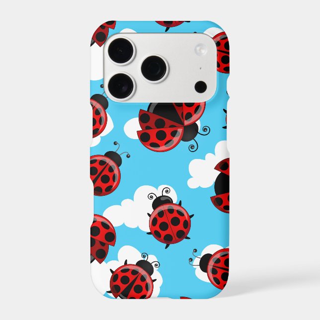 Blue Sky White Clouds Red Ladybug Beetle (Back)