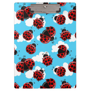Blue Sky White Clouds Red Ladybug Beetle Clipboard