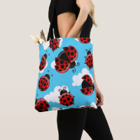 Blue Sky White Clouds Red Ladybug Beetle