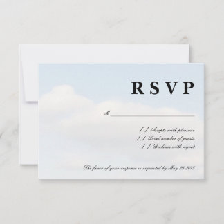 Blue sky white clouds RSVP wedding cards