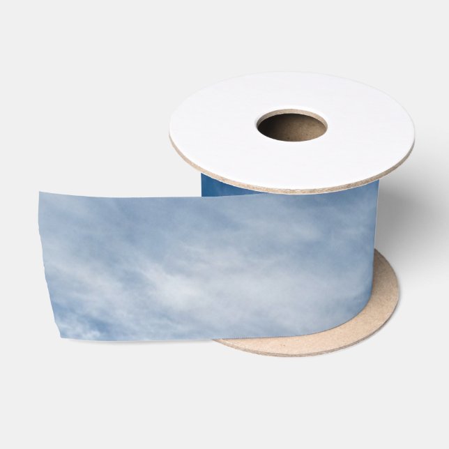 Blue Sky White Clouds  Satin Ribbon (Spool)