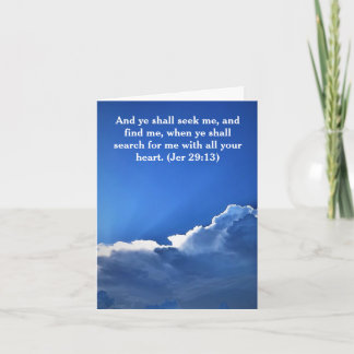 BLUE SKY WHITE CLOUDS "THINKING OF YOU" Jer 29:13 Card