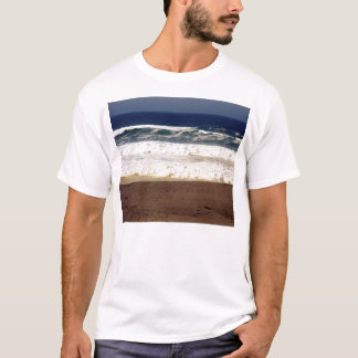 Blue Sky, White Waves, Brown Sand T-Shirt