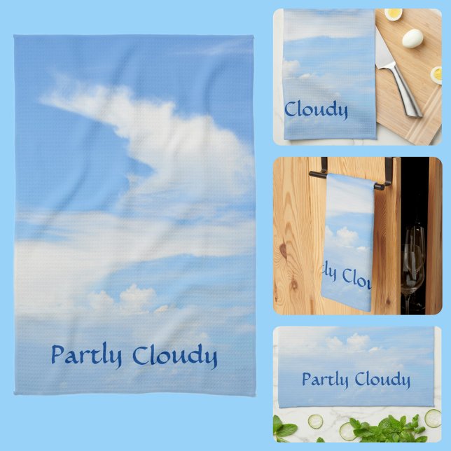 Blue Sky with a Swirling White Cloud Tea Towel (Creator Uploaded)