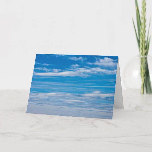 Blue Sky With Cloud Streaks Card (Front)