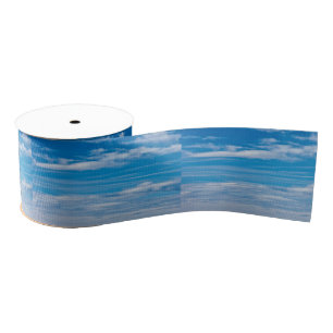 Blue Sky With Cloud Streaks Grosgrain Ribbon