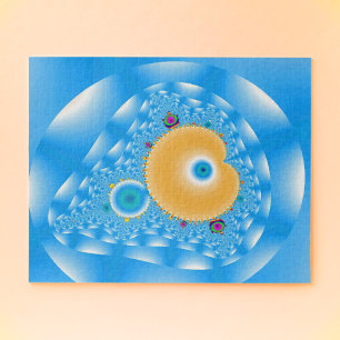 Blue Sky with Clouds and Peach  Jigsaw Puzzle