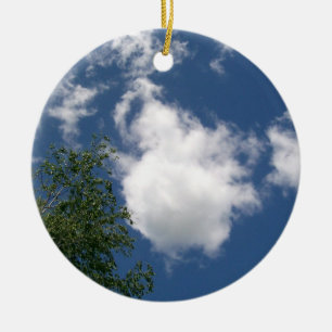 Blue Sky with Clouds and Tree Ornament