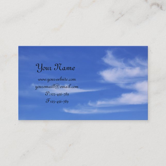 Blue sky with clouds for background business card (Front)