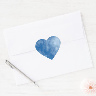 Blue Sky with Clouds Nature Photography Heart Sticker