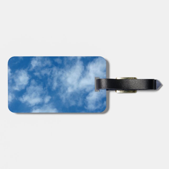 Blue Sky with Clouds Nature Photography Luggage Tag (Back Horizontal)