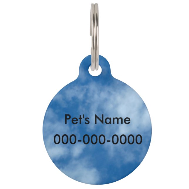 Blue Sky with Clouds Pet Tag (Back)
