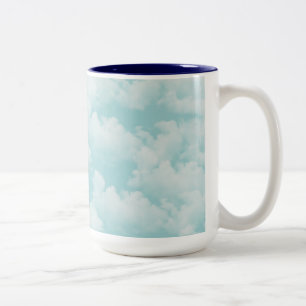 Blue sky with clouds Two-Tone coffee mug