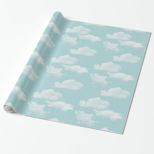 Blue sky with clouds wrapping paper