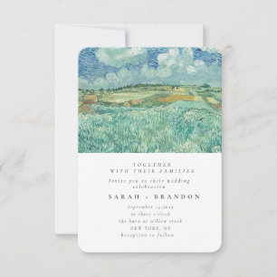 Blue Sky with Green field wedding invitation