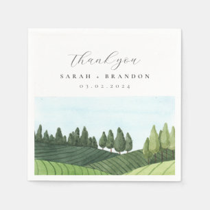 Blue Sky with Green Field wedding napkins