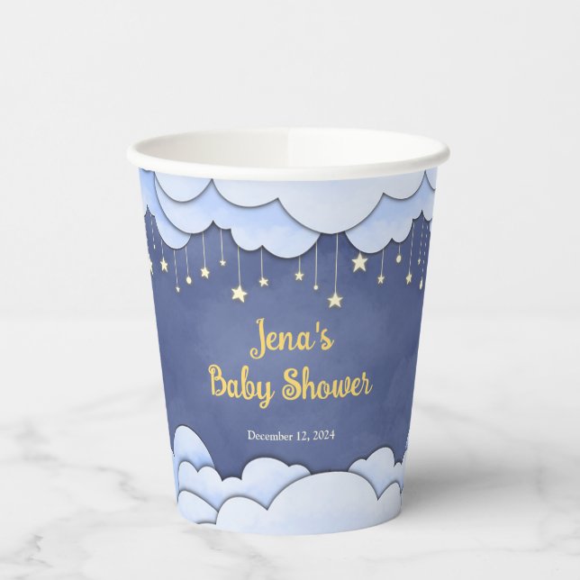 Blue Sky with Hanging Stars - Paper Cups (Left)