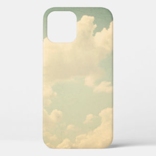 Blue sky with some white puffy cloudssky, vintage, iPhone 12 case