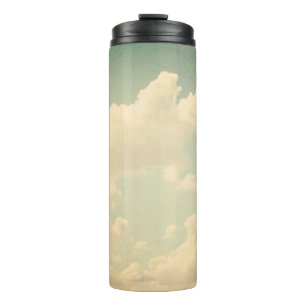 Blue sky with some white puffy cloudssky, vintage, thermal tumbler