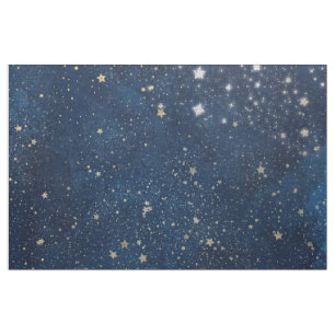 Blue Sky With Stars Fabric