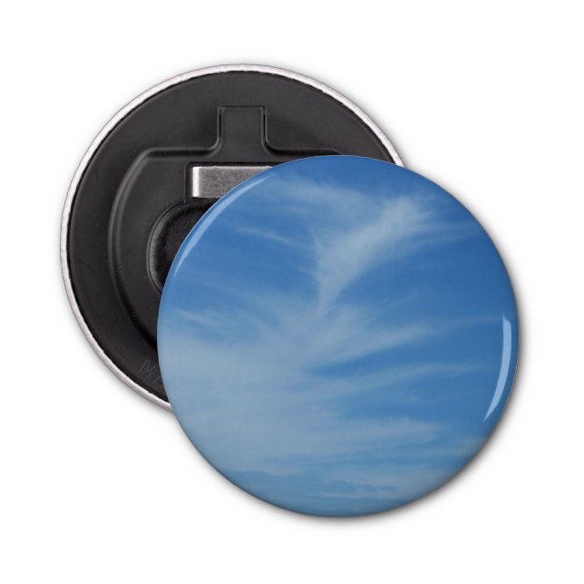 Blue Sky with White Clouds Abstract Nature Photo Bottle Opener (Front)