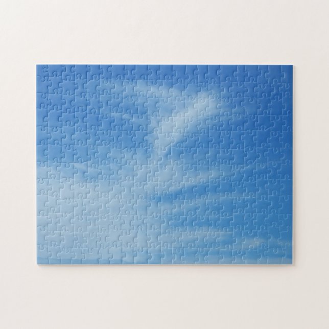 Blue Sky with White Clouds Abstract Nature Photo Jigsaw Puzzle (Horizontal)