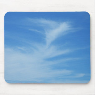 Blue Sky with White Clouds Abstract Nature Photo Mouse Mat