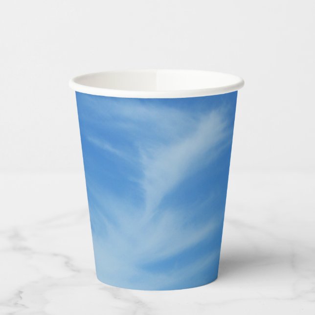 Blue Sky with White Clouds Abstract Nature Photo Paper Cups (Left)