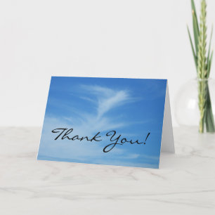Blue Sky with White Clouds Abstract Nature Photo Thank You Card