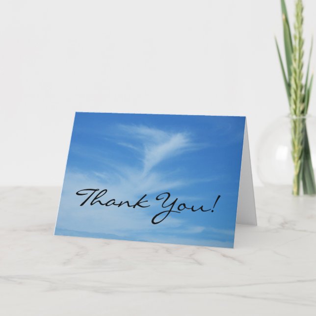 Blue Sky with White Clouds Abstract Nature Photo Thank You Card (Front)