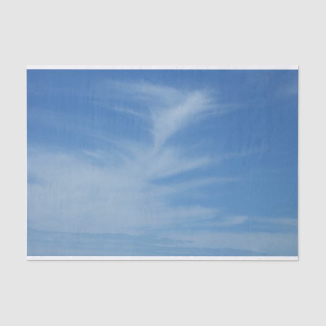 Blue Sky with White Clouds Abstract Nature Photo Tissue Paper (Front)