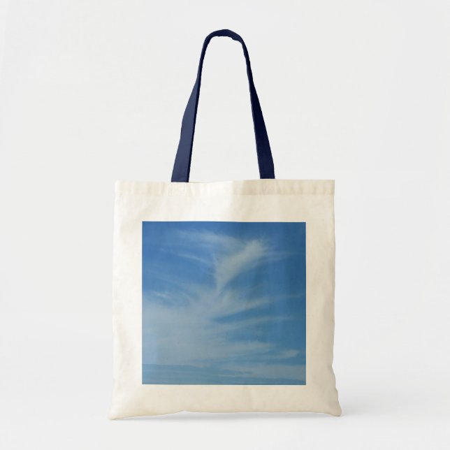 Blue Sky with White Clouds Abstract Nature Photo Tote Bag (Front)