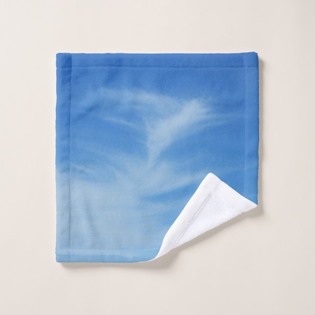 Blue Sky with White Clouds Abstract Nature Photo Wash Cloth (Wash Cloth)
