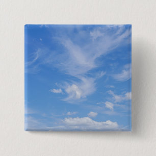 Blue Sky With Wispy Clouds 15 Cm Square Badge