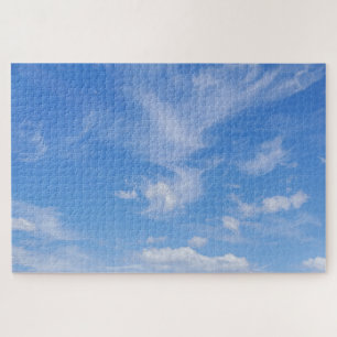 Blue Sky With Wispy Clouds Jigsaw Puzzle