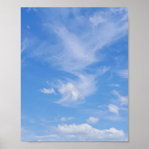 Blue Sky With Wispy Clouds Poster