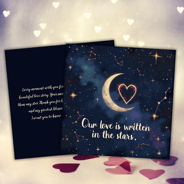 Blue Sky Written in the Stars Valentine's Day Holiday Card (Blue Sky Written in the Stars Valentine's Day Holiday Card)