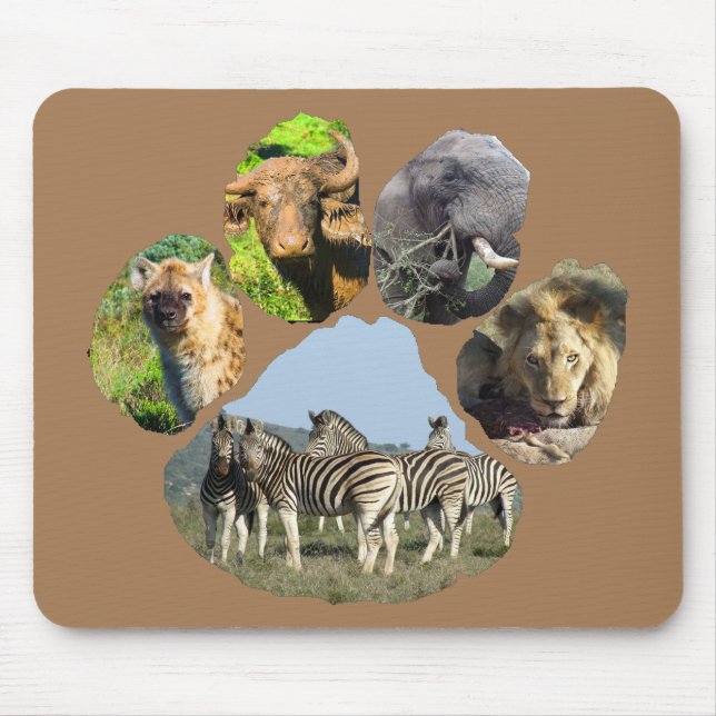 Blue Sky Zebra Footprint Mouse Mat (Front)