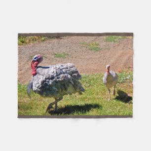 Blue Slate Thanksgiving Day Turkey Fleece Blanket