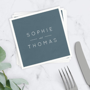 Blue Slate Wedding Napkin