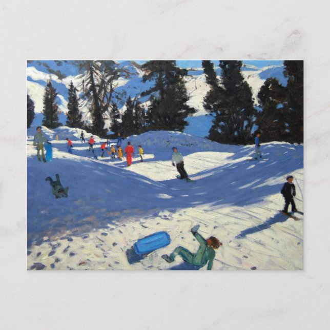 Blue Sledge Belle Plagne Postcard (Front)