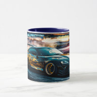 Blue Sleek Drifting Sports Car Automotive