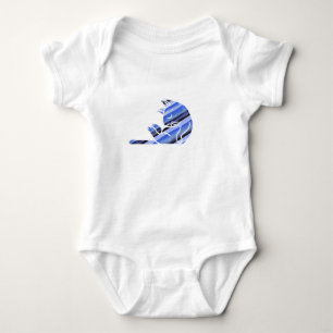 Blue Sleeping Cat Baby Bodysuit