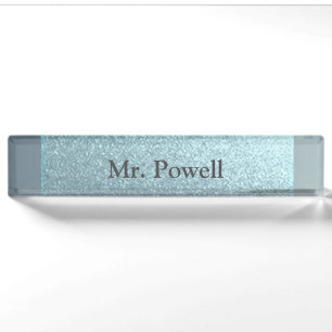 Blue Slick Faux foil Name Plate
