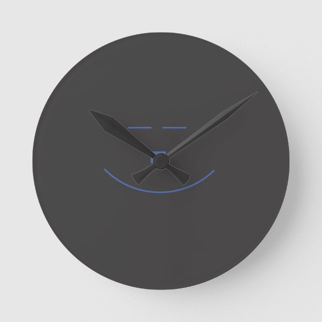 Blue Smile Face Wall Clock (Front)