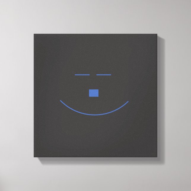 Blue Smile Face Wrapped Canvas (Front)