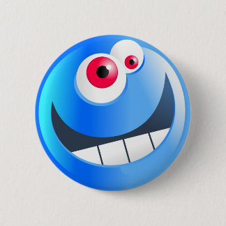 blue-smilie 6 cm round badge