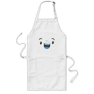 Blue Smiling Kawaii Face Apron