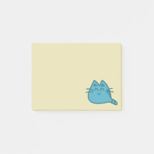Blue Smiling Kitty Cat Post-it Notes